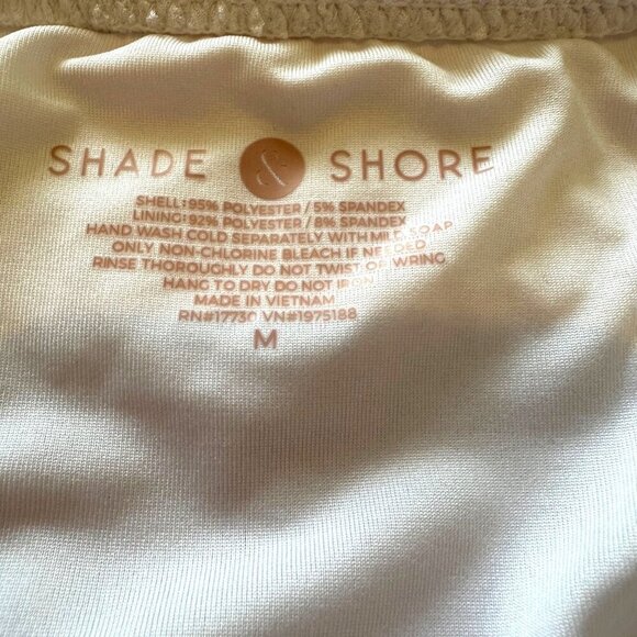 Shade & Shore White Bikini Bottom Medium M High Waist Extra Cheeky Swim Beach - Picture 7 of 8